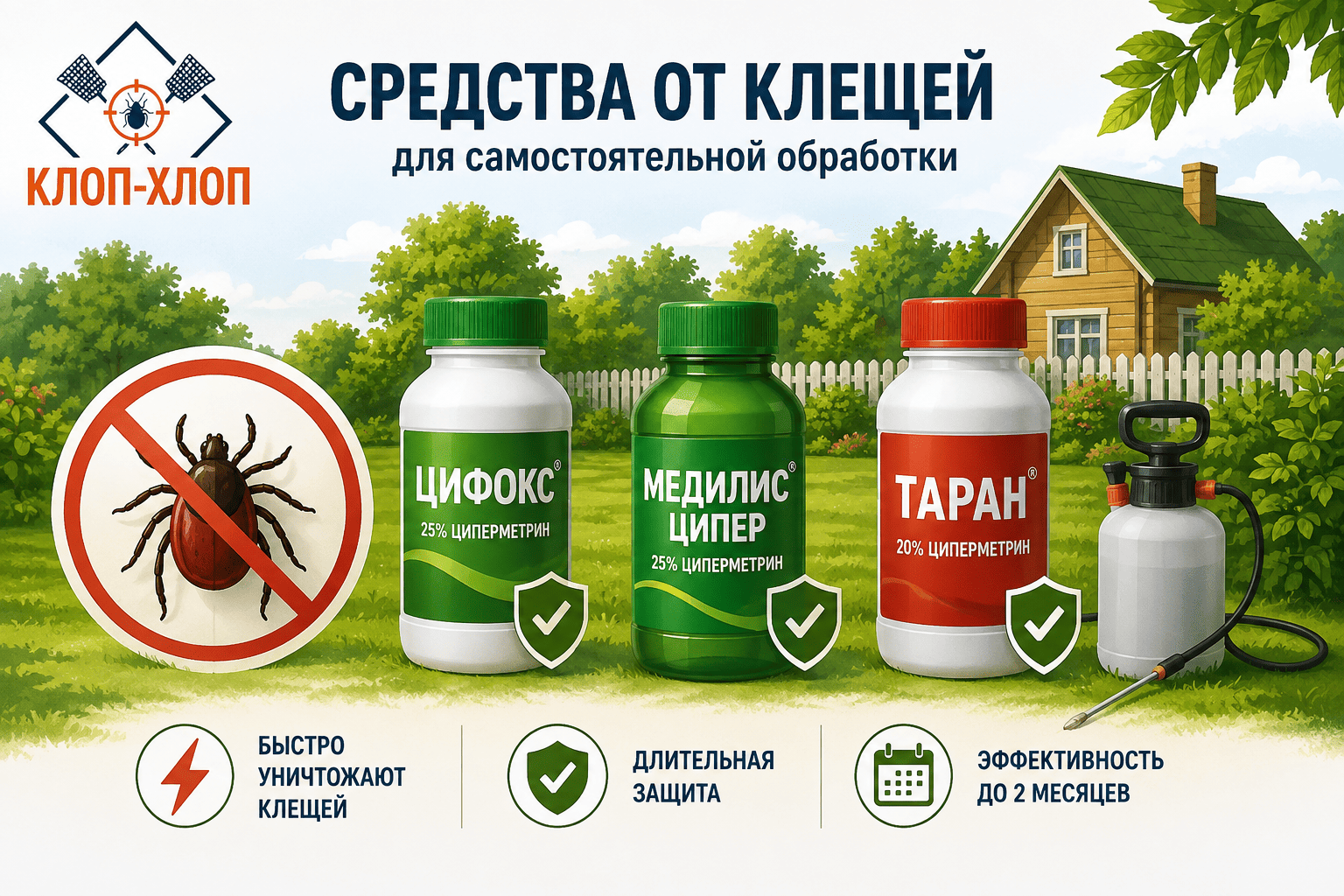 Обзор акарицидных препаратов для самостоятельной обработки от клещей